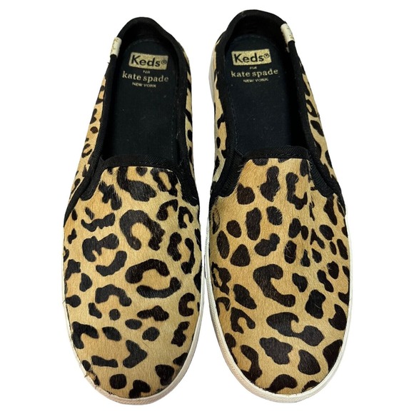 Keds Kate Spade New York Shoes Womens 7.5 Double Decker Mule Calf Hair Leopard - Picture 5 of 13